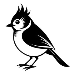 Titmouse vector clean black silhouette design white background 