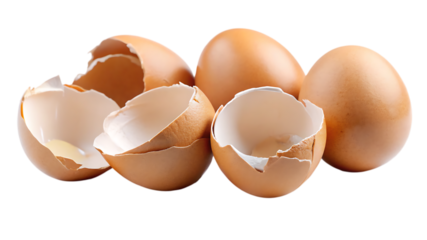 broken eggshell isolated - on a white background PNG. GENERATIVE AI
