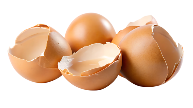 broken eggshell isolated - on a white background PNG. GENERATIVE AI