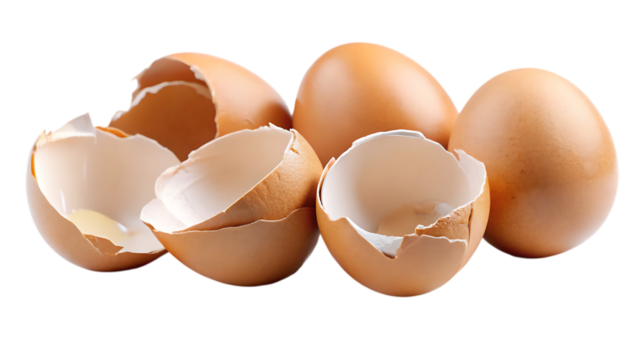 broken eggshell isolated - on a white background PNG. GENERATIVE AI