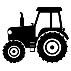 Tractor vector clean black silhouette design white background