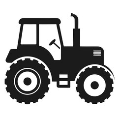 Tractor vector clean black silhouette design white background