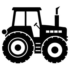 Tractor vector clean black silhouette design white background