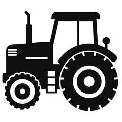 Tractor vector clean black silhouette design white background
