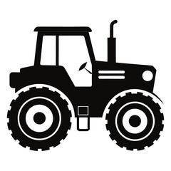 Tractor vector clean black silhouette design white background