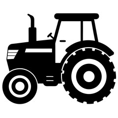 Tractor vector clean black silhouette design white background