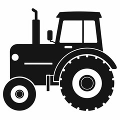 Tractor vector clean black silhouette design white background