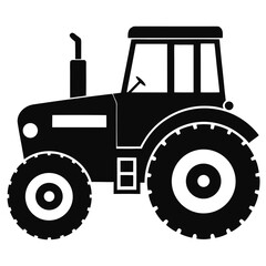 Tractor vector clean black silhouette design white background