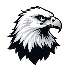 Obraz premium black white logo eagle head vector