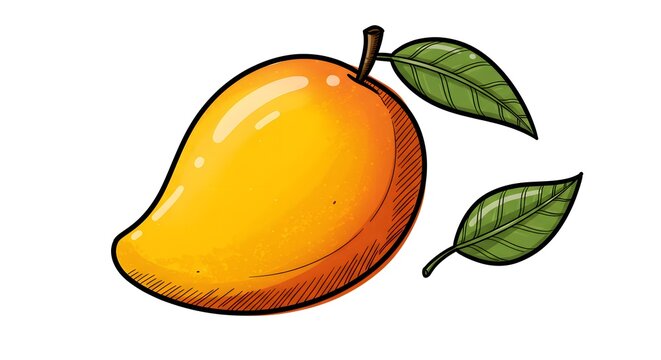 Hand drawn mango illustration