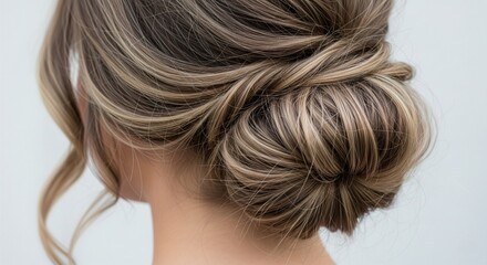 Obraz premium Low messy bun with face-framing strands