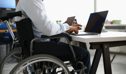 Empowering moments of productivity in a modern workspace by those overcoming physical challenges