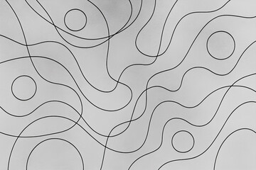 Minimal Monochrome Contour Line Art with Organic Flow