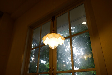 Modern vintage lamp on wall for home decor,Interior design of dining room or living room.