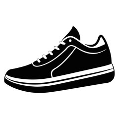 Tennis Shoes vector clean black silhouette design white background