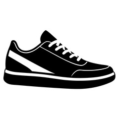 Tennis Shoes vector clean black silhouette design white background