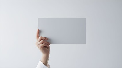 Hand holding blank paper