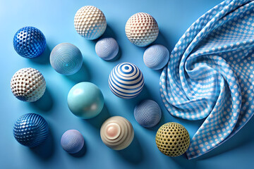 easter eggs on a blue background