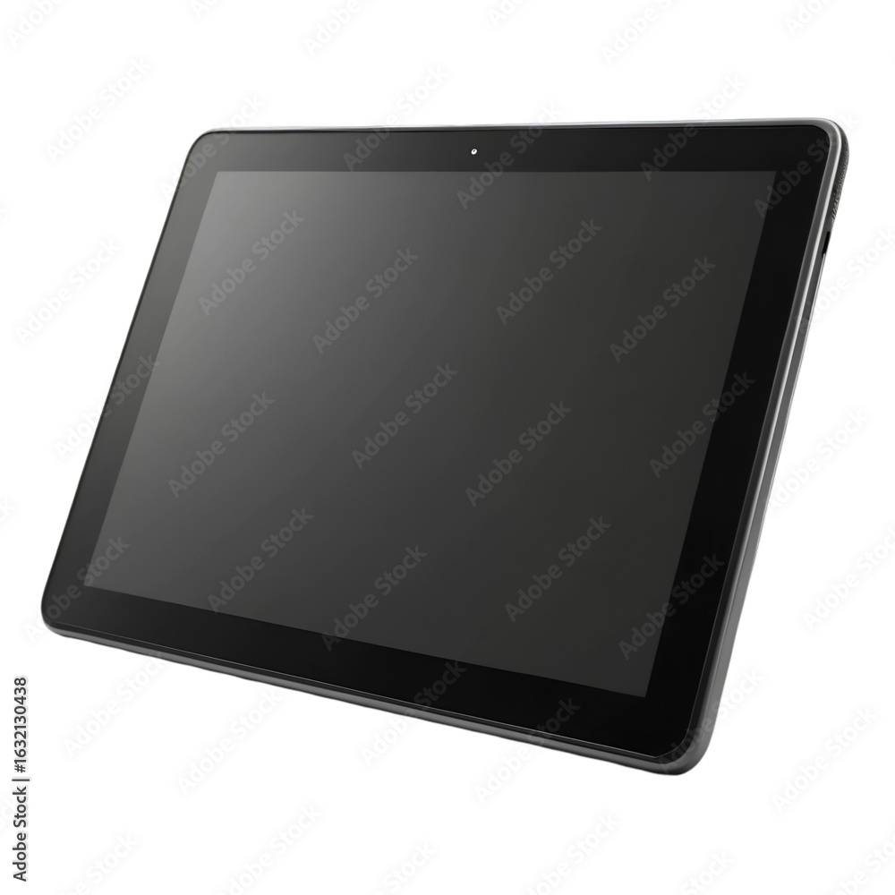 Poster black tablet mockup isolated on white background ideal for digital content presentation and branding