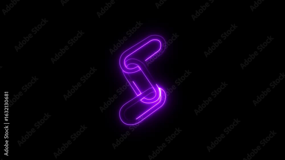 Poster abstract neon hyperlink line icon animation, cycle space neon line. abstract neon hyperlink line ui 