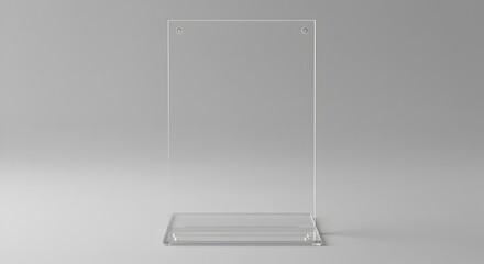 Blank Clear Acrylic Table Tent Sign Holder Mockup on Light Background