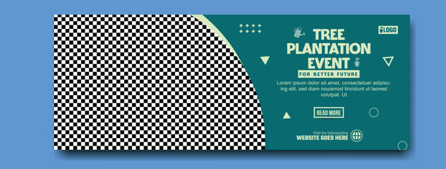 Plant a tree better planet earth day celebration event poster with nature graphics