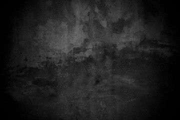 Old wall texture cement dark black gray background abstract grey color design are light with white gradient background.