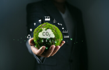 carbon net zero sustainability renewable resource net zero concept , reduce global warming earth...