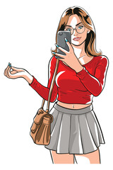 Girl_hold_Phone_Color_002