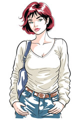 Short_Hair_girl_BW_001