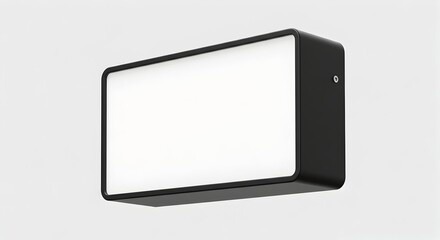 Blank Black Rectangular Lightbox Sign Mockup Isolated