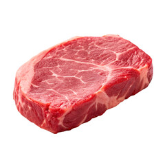 Raw meat isolated on white background ideal for butcher visuals cooking designs and food packaging use
