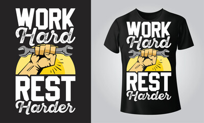 Work Hard, Rest Harder – Bold Streetwear Typography Design in SVG, PNG, EPS HQ Files
