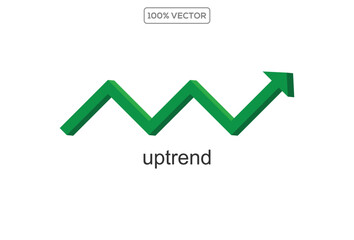 Intertwined upward green and downward red arrows showing market dynamics. Business graph chart arrow 3d. Transparent PNG