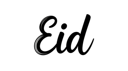 Elegant script lettering of the word "Eid".
