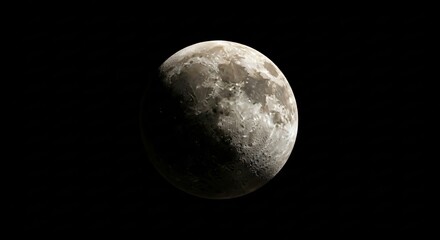 Obraz premium Crescent moon in dark space with stars realistic view