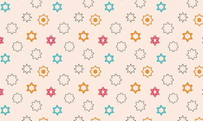 Minimalist Judaica Seamless Pattern with Star of David Symbols