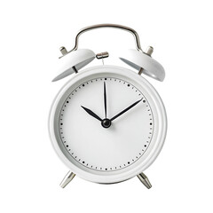 White clock isolated on white background ideal for time visuals productivity design and minimal decor
