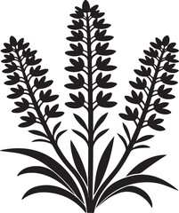 Stylized three blooming flower stalks vector