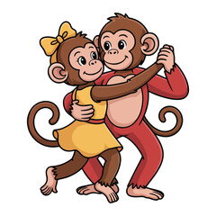 A cartoon funny monkey vector illustration