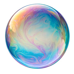 Iridescent liquid orb isolated on white background ideal for abstract visuals futuristic design and art concepts
