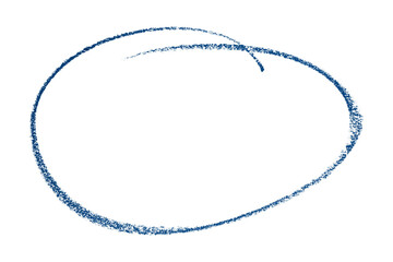 Fototapeta premium Blue pencil highlight circle mark isolated on transparent background