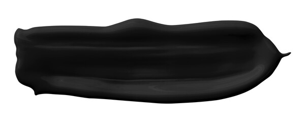 Black brush isolated on transparent background