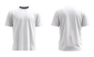 Blank white t-shirt, front and back views (6)