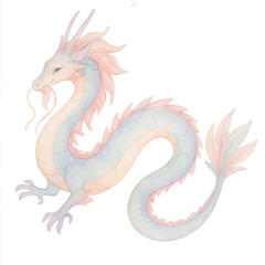 Fototapeta premium A Serene Celestial Dragon Glowing in Ethereal Light, Symbolizing Power, Wisdom, and Mystique in a Fantasy Realm
