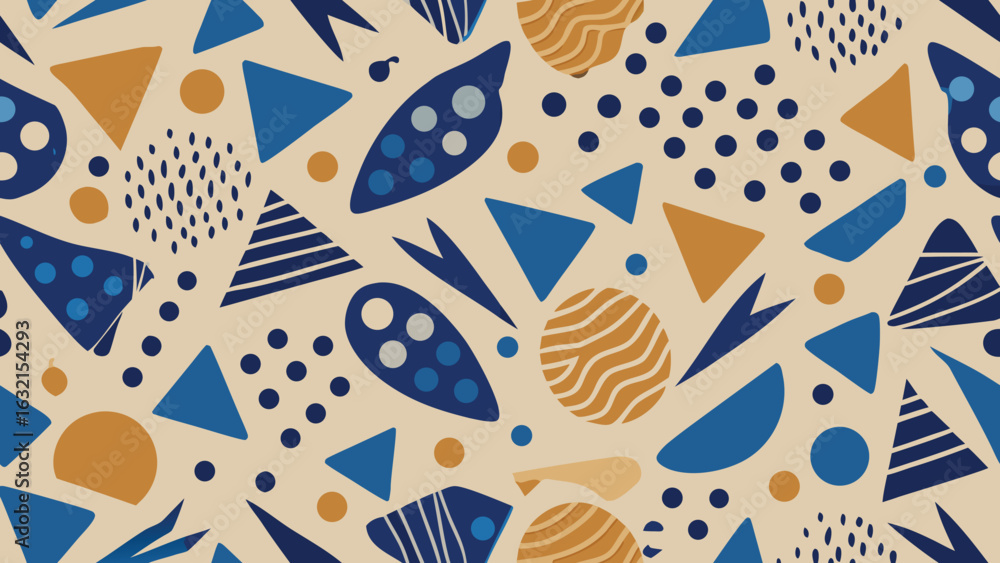Poster abstract geometric pattern with multicolored shapes