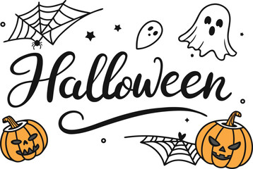 Spooky Halloween Typography Design. Bold Halloween Lettering Illustration. Creative Halloween Text Art. Halloween Font Design for Posters. Stylish Halloween Typography Layout