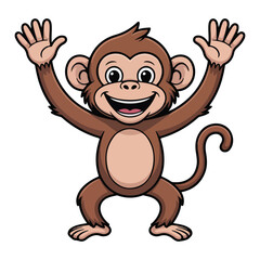 A cartoon funny monkey vector illustration