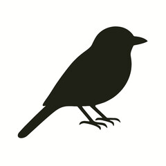 Obraz premium very simple flat and single minimalist Yellowthroated Vireo Silhouettes in black on a white background