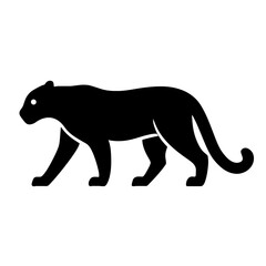 Fototapeta premium very simple flat and single minimalist Black Panther Silhouettes in black on a white background